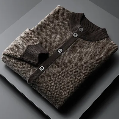 Cashmere Sweater Men's Thickened Loose Large Size Wool Sweater