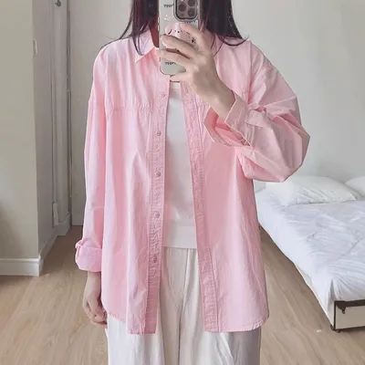 Womens Loose-fit Shirt Outerwear For Sun Protection