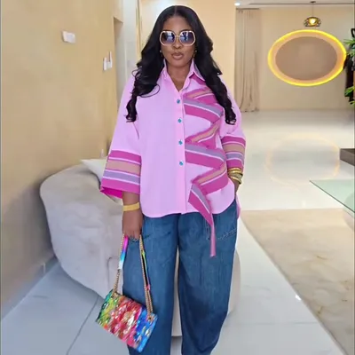 African-style Casual Patchwork Long Shirt
