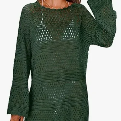 2026 Summer Swimwear Mesh Knitted Beach Dress Vacation Wear