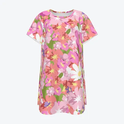 3D-printed Casual Round-neck Short-sleeve Dress