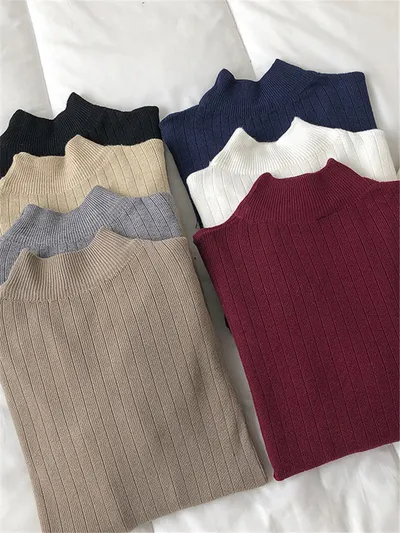  Women's Korean Version With Slim Slim Long-sleeved Pullover Sweater