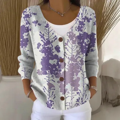 3D-printed Chunky-knit Womens Cardigan Sweater