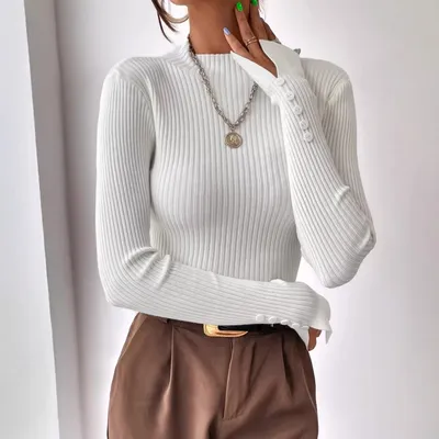 Knitted Bottoming Shirt AutumnWinter Top Womens Sweater