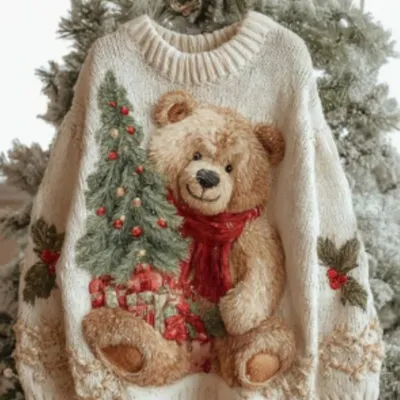 3D Digital Printing Pattern Christmas Women's Flannel Sweater