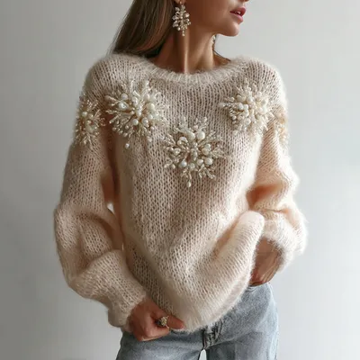 3D Digital Printed Women's Crew Neck Loose Sweatshirt