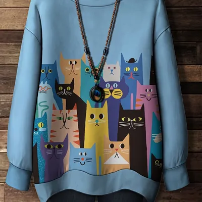 3D Print Womens Crew-Neck Sweatshirt