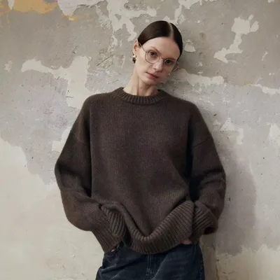 Loose Laid-back Knit Top Cashmere Sweater