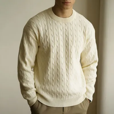Textured Knit Sweater Mens Knitwear