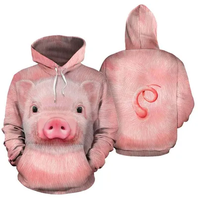 3D Printed Hooded Long Sleeve Sweater