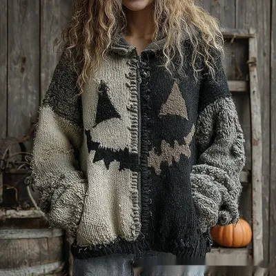 3D Digital Printed Cardigan Women's Coat